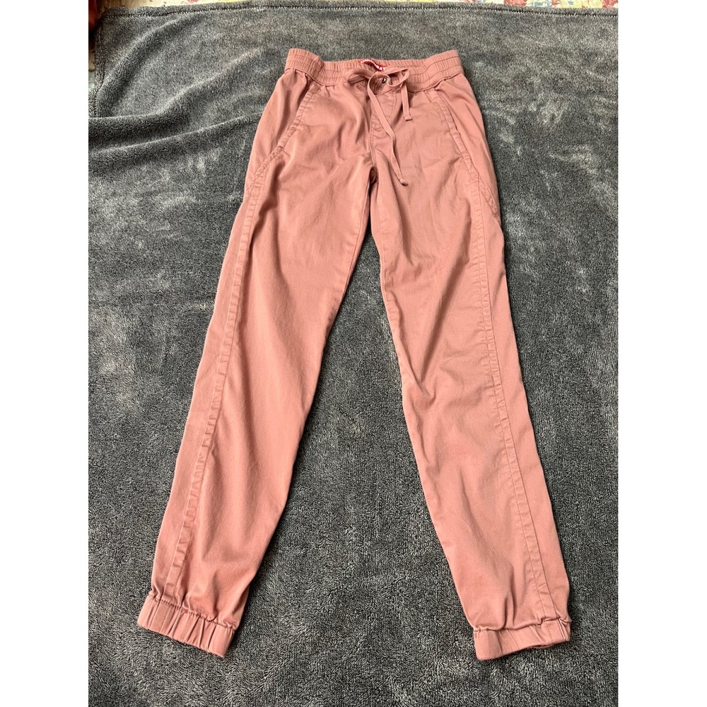 Unionbay Kids Pink Jogger Pants Elastic Waist Drawstring Size XS Rose Twill